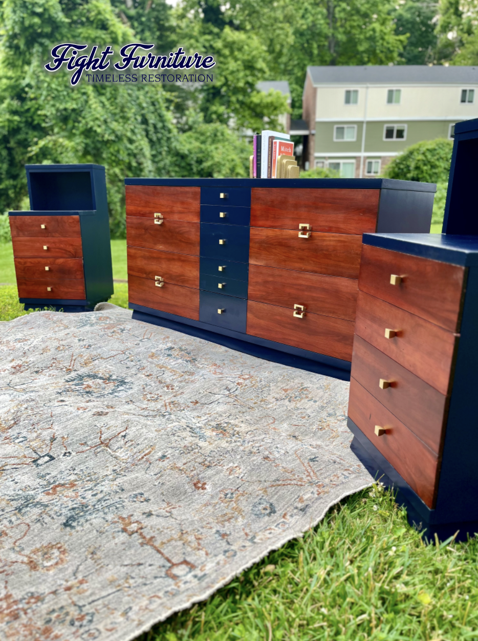 Atomic Mid-Century Dresser and Nightstand Refurbishment